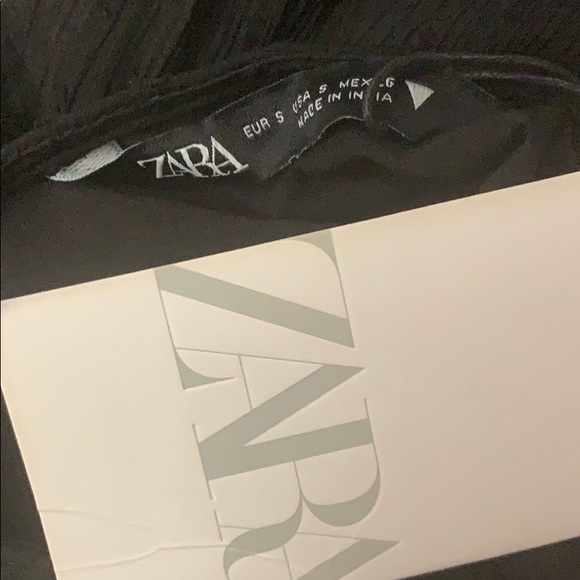 Zara Black Swiss Dot Dress With Balloon Sleeve - Picture 11 of 14